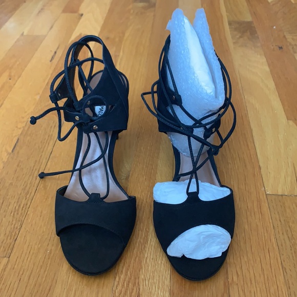 Steve Madden Selmah Sandal - black nubuck 10 - NIB - Picture 6 of 7